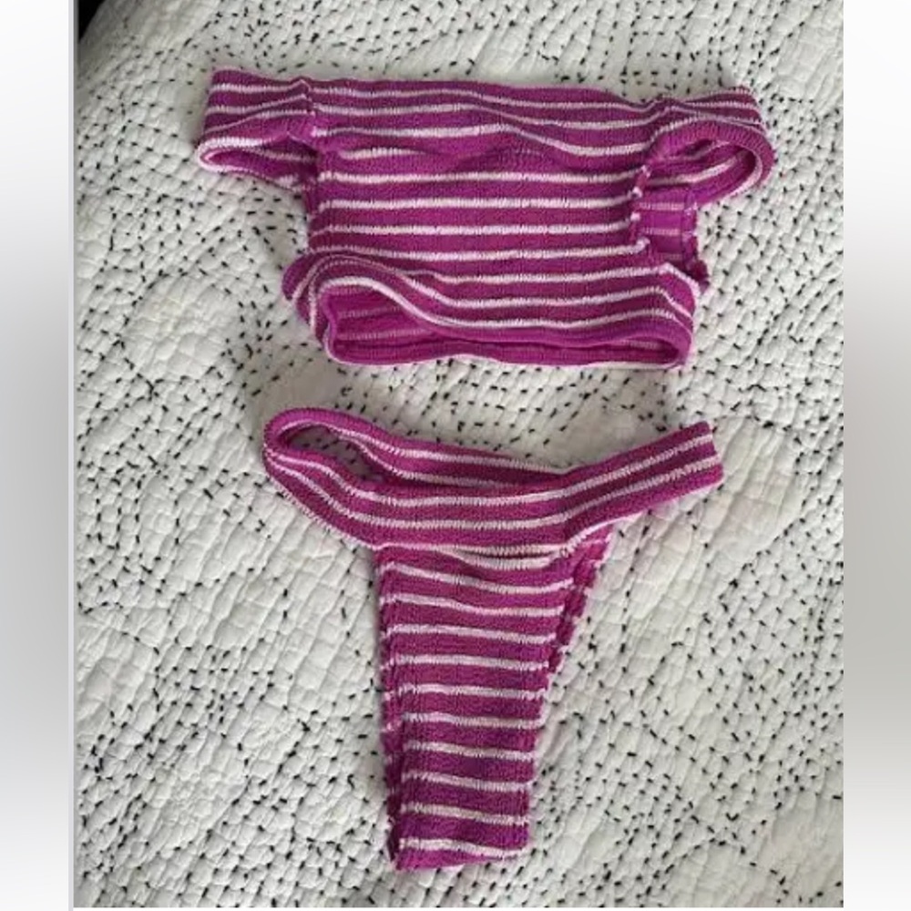 Bound by Bond Eye Pink and White Bikini Never Worn!